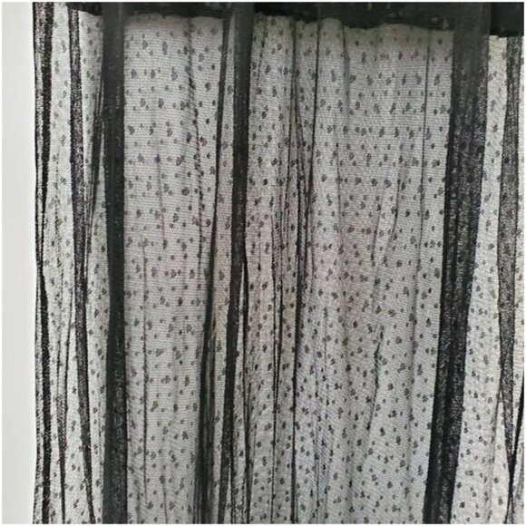 Whimsigoth Black Lace Swiss Dot Sheer Maxi Dress Forever 21 Size M Dark Coquette - Picture 5 of 11